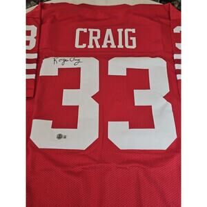 Roger Craig Autographed/Signed Jersey Beckett Red Custom Jersey